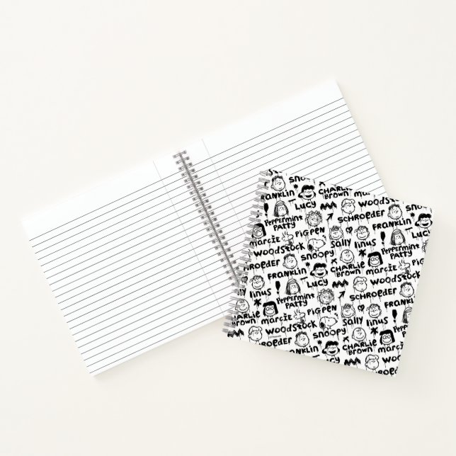 Cuaderno Patrón de graffiti de caracteres de cacahuete (Interior)