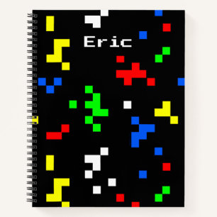 Cuaderno Patrón de gráficos de videojuegos retro de 8 bits