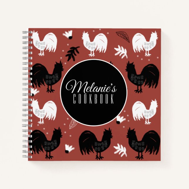 Cuaderno Patrón de granja floral dibujado a mano (Anverso)