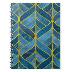 Cuaderno Patrón de grifo azul dorado