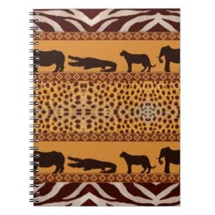 Cuaderno Patrón de Guepardo Africano Tribal Moderno de Impr