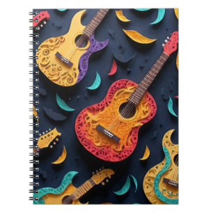 Cuaderno Patrón de guitarra de color