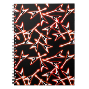 Cuaderno Patrón de guitarra eléctrica Metalizado dura roj