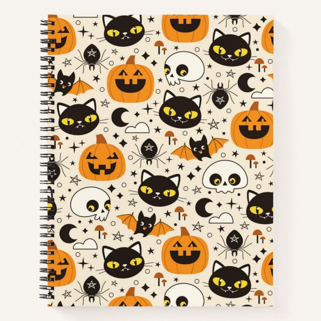 Cuaderno Patrón de Halloween de Retro Cuto (Anverso)