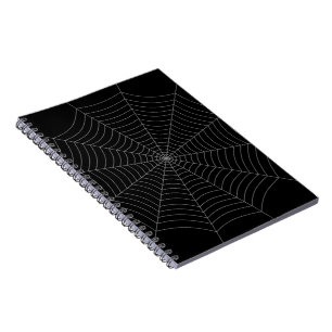 Cuaderno Patrón de Halloween de telaraña gris negra