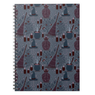 Cuaderno Patrón de Halloween embrujado a la luz de la luna