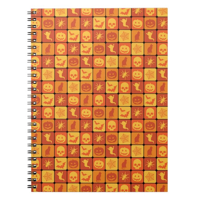 Cuaderno Patrón de Halloween naranja (Frente)