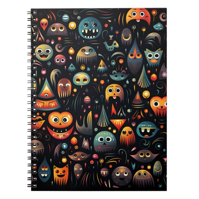Cuaderno Patrón de Halloween personalizado Monstruos de Gua (Frente)