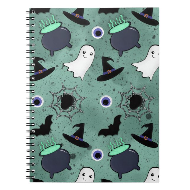 Cuaderno Patrón de Halloween sin foco (Frente)