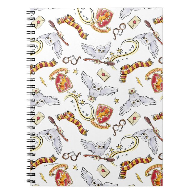 Cuaderno Patrón de Hedwig en acuarela GRYFFINDOR™ (Frente)