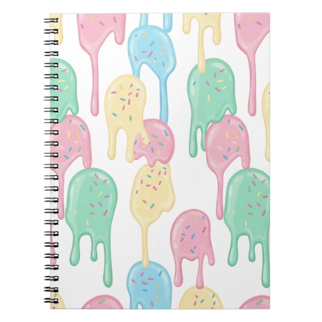 Cuaderno Patrón de helado derretido y sprinkles  (Frente)