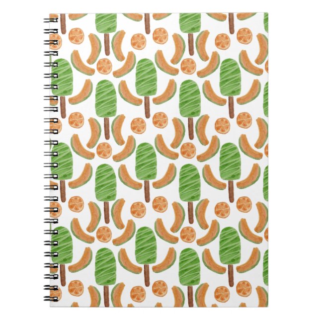 Cuaderno Patrón de helado | Patrón de chupachups | chupachu (Frente)