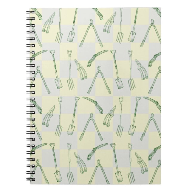 Cuaderno Patrón de herramientas de jardinería (Frente)