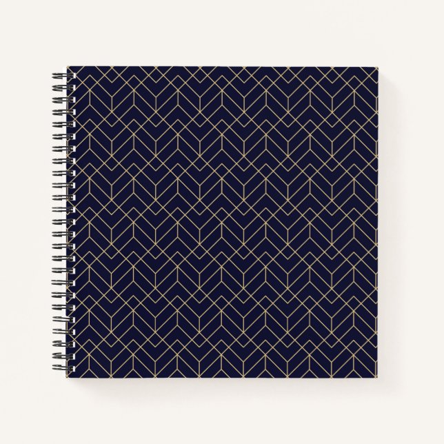 Cuaderno Patrón de hexágono azul (Anverso)
