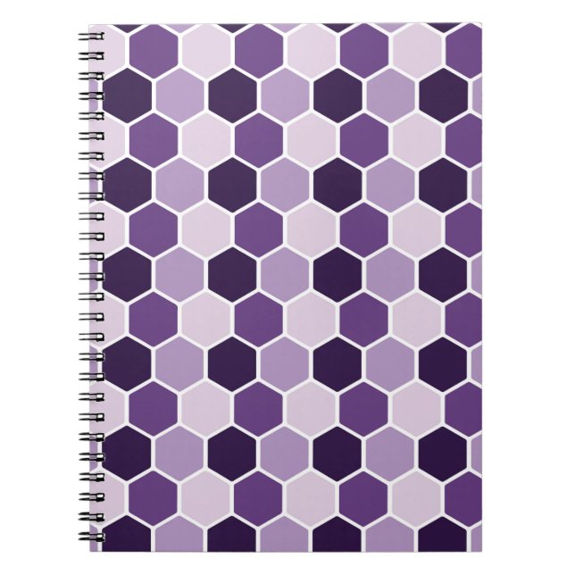 Cuaderno Patrón de hexágono ultravioleta sin foco. Honeycom (Frente)