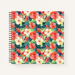 Cuaderno Patrón de Hibiscus colorido