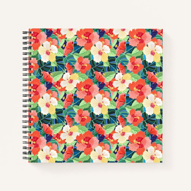 Cuaderno Patrón de Hibiscus colorido (Anverso)