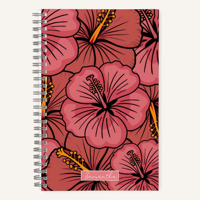 Cuaderno Patrón de hibiscus cutáneo (Anverso)