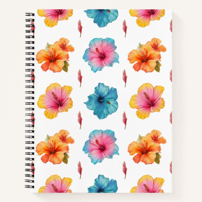 Cuaderno Patrón de hibiscus Seamless (Anverso)