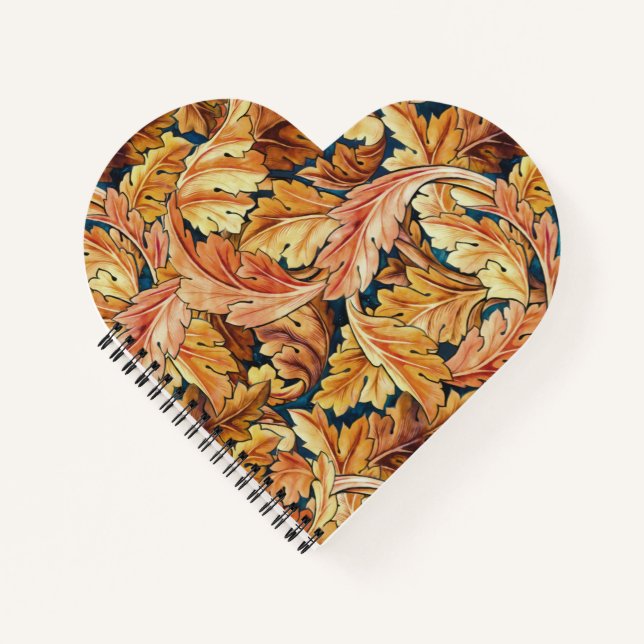Cuaderno Patrón de hoja de acanto de otoño de William Morri (Anverso)