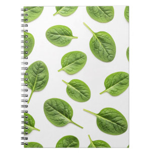 Cuaderno Patrón de hoja de espinaca orgánica sin soldadura