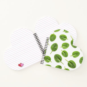 Cuaderno Patrón de hoja de espinaca orgánica sin soldadura