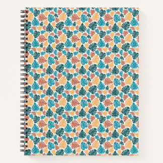 Cuaderno Patrón de hoja de monastera tropical - naturaleza 