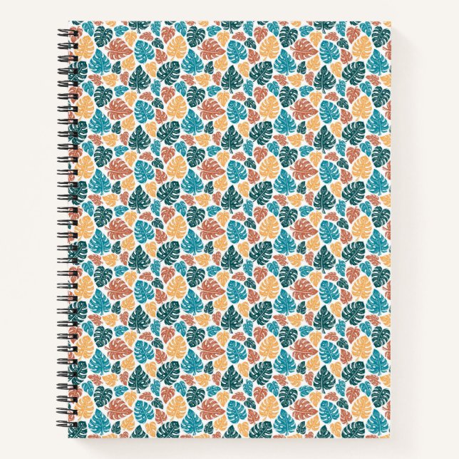 Cuaderno Patrón de hoja de monastera tropical - naturaleza  (Anverso)
