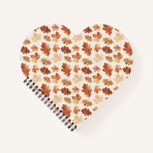 Cuaderno Patrón de hoja de otoño acogedor
