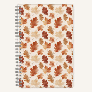 Cuaderno Patrón de hoja de otoño acogedor