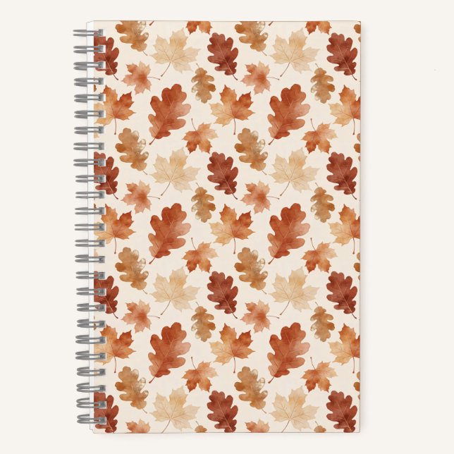 Cuaderno Patrón de hoja de otoño acogedor (Anverso)