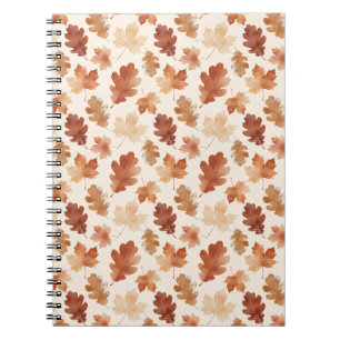 Cuaderno Patrón de hoja de otoño acogedor