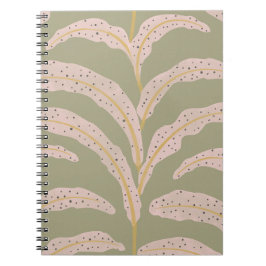 Cuaderno Patrón de hoja de palma tropical moderna con toque