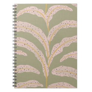 Cuaderno Patrón de hoja de palma tropical moderna con toque