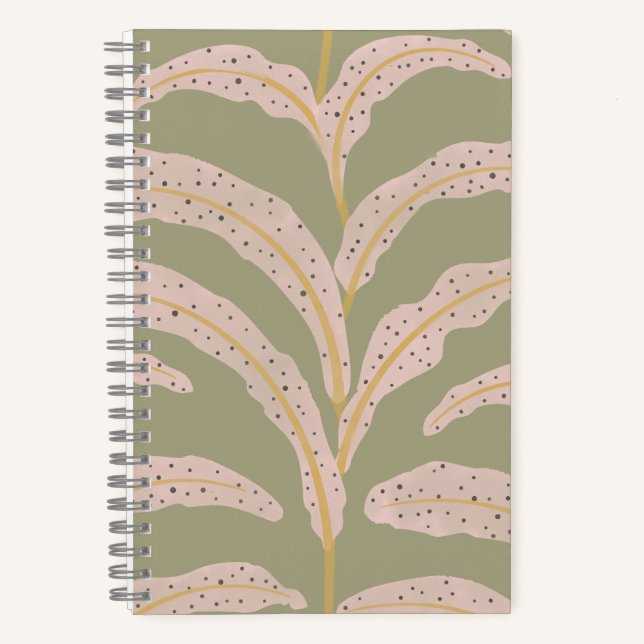 Cuaderno Patrón de hoja de palma tropical moderna con toque (Anverso)