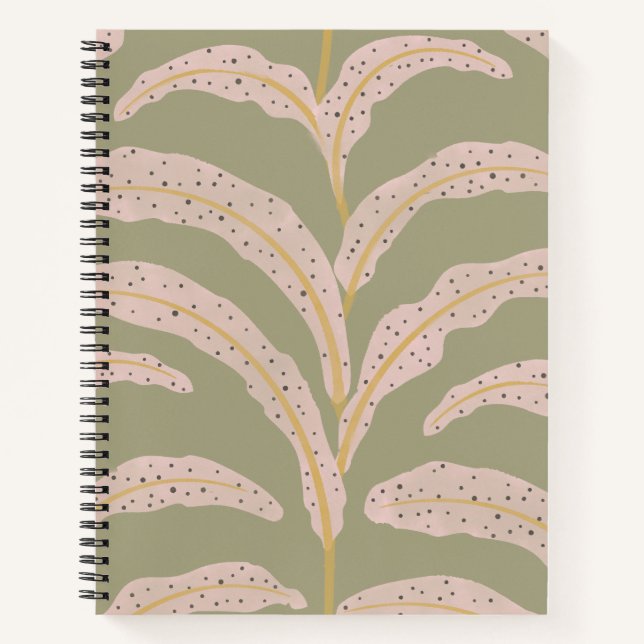 Cuaderno Patrón de hoja de palma tropical moderna con toque (Anverso)
