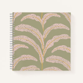 Cuaderno Patrón de hoja de palma tropical moderna con toque