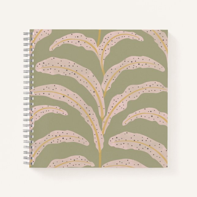 Cuaderno Patrón de hoja de palma tropical moderna con toque (Anverso)