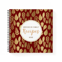 Patrón de hoja dorada y roja