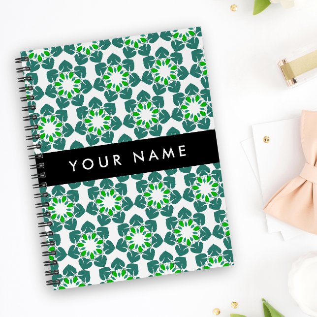 Cuaderno Patrón de Hoja, Hojas Verdes, Tu Nombre (Subido por el creador)