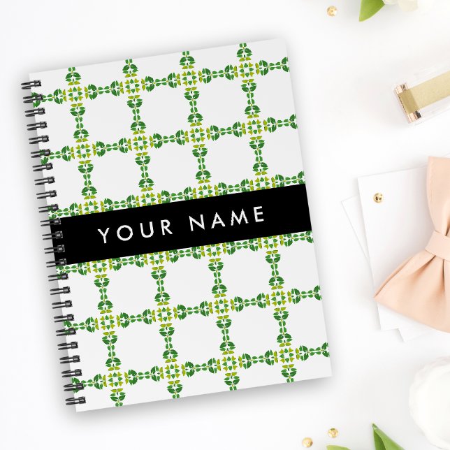Cuaderno Patrón de Hoja, Hojas Verdes, Tu Nombre (Subido por el creador)