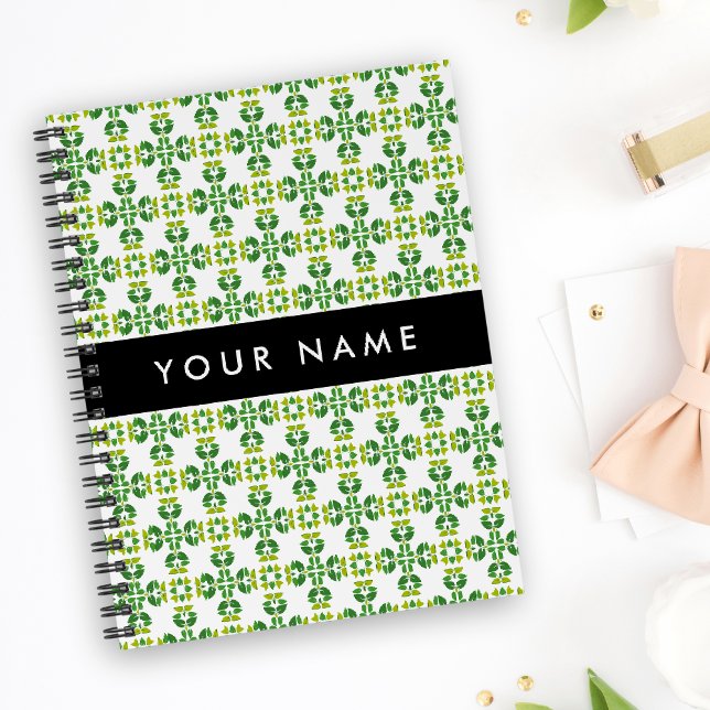 Cuaderno Patrón de Hoja, Hojas Verdes, Tu Nombre (Subido por el creador)