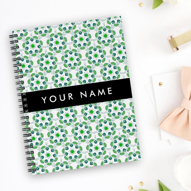 Cuaderno Patrón de Hoja, Hojas Verdes, Tu Nombre (Subido por el creador)