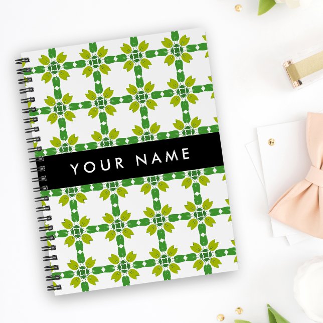Cuaderno Patrón de Hoja, Hojas Verdes, Tu Nombre (Subido por el creador)