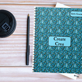 Cuaderno Patrón de hojas azules Creación/Crea y Nombre bili