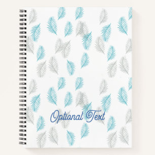 Cuaderno Patrón de hojas azules y grises