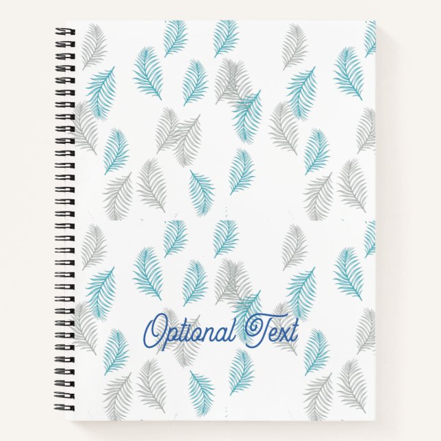 Cuaderno Patrón de hojas azules y grises (Anverso)