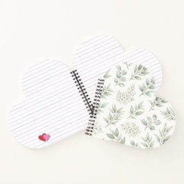 Cuaderno Patrón de hojas botánicas verde suave