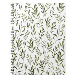 Cuaderno Patrón de hojas de agua Eucalyptus Greenery