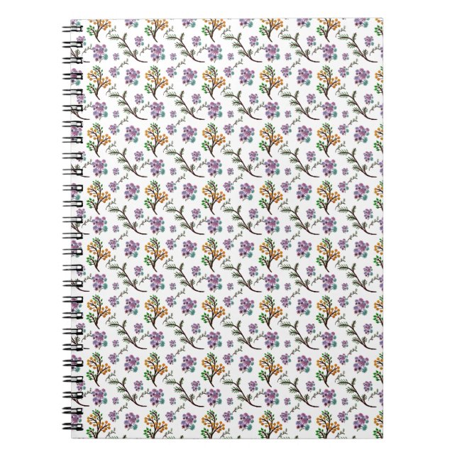 Cuaderno Patrón de hojas de bosque sin fisuras Botánico osc (Frente)